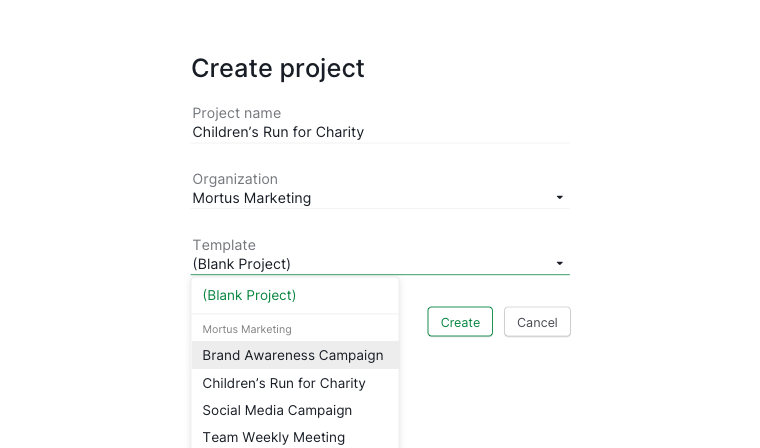 create project from an existing project