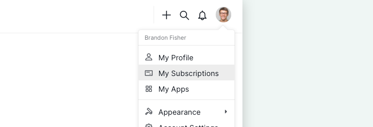 profile picture my subscriptions