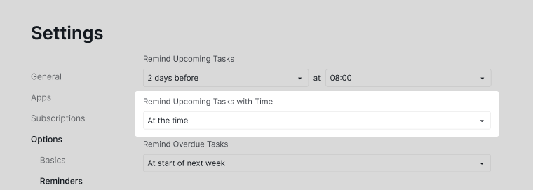 remind upcoming tasks with time