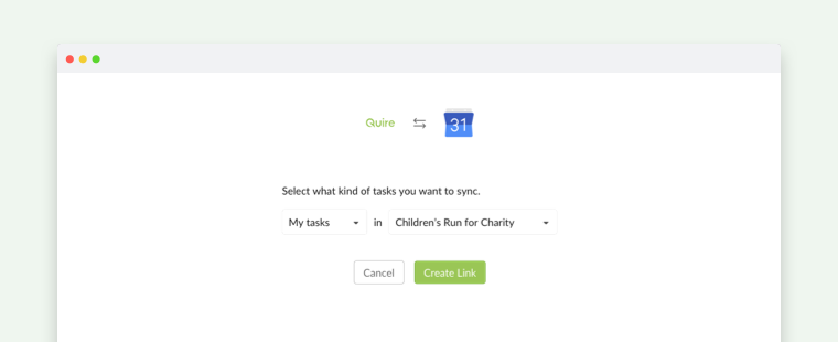 Google Calendar Sync Quire Apps