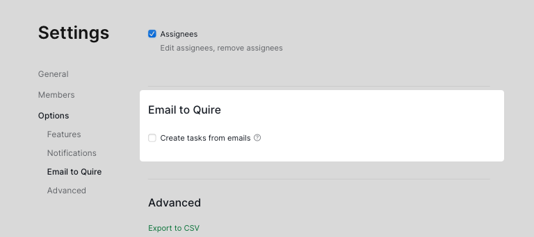 Email to Quire tasks