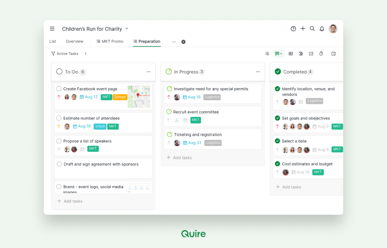 Quire Basic Kanban Charts