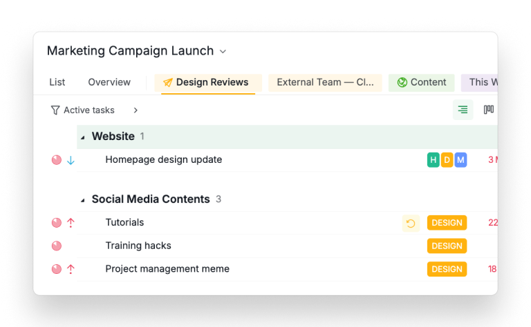 Marketing Campaign Launch master list