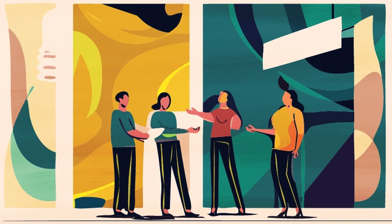 Daily standup meeting template with a timed agenda and an async three-line format