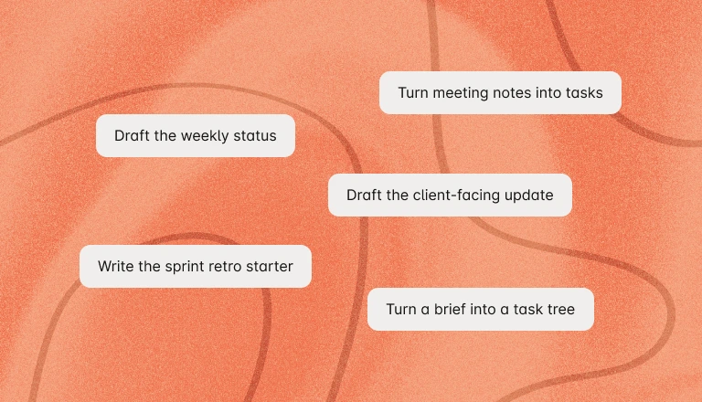 Quire MCP prompts shown as copy-paste commands in Claude that read and update real Quire tasks