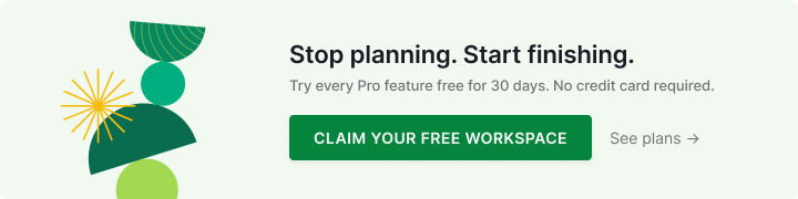 Free 30-day trial of project management Pro features — no credit card