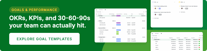 Quire goal and performance templates: OKRs, KPIs, and 30-60-90 plans your team can hit