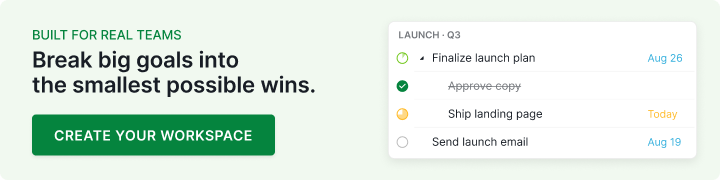 Task management software for breaking big goals into the smallest wins