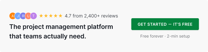 Top-rated project management platform — 4.7 stars from 2,400+ Quire users