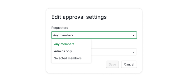 edit approval category dialog in project settings