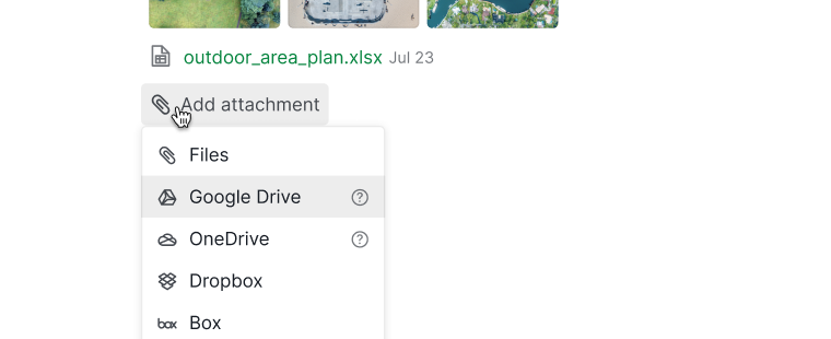 attach files from Google Drive
