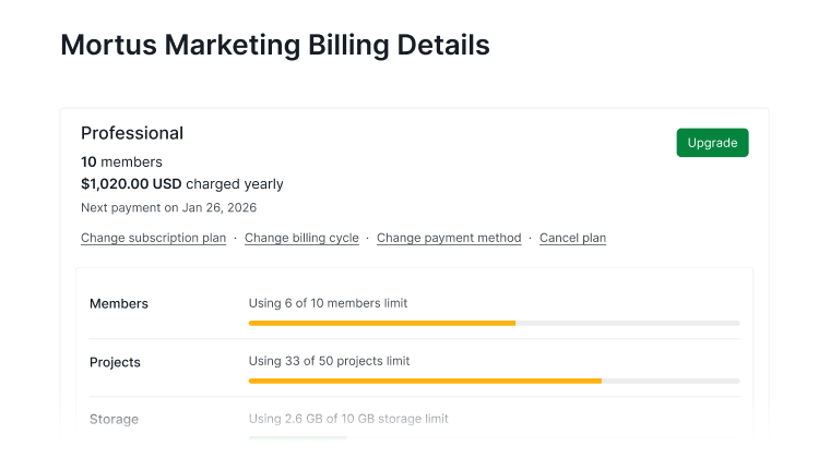 view billing details