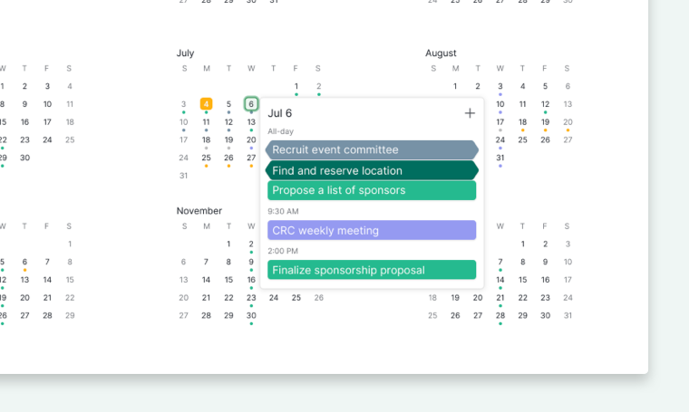 year view in calendar view