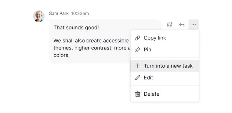 turn a message into task