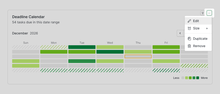 Edit a widget in Quire