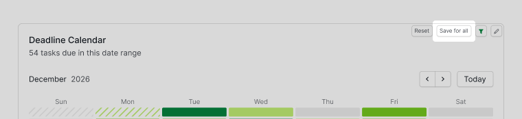 Save a widget filter for all members in Quire