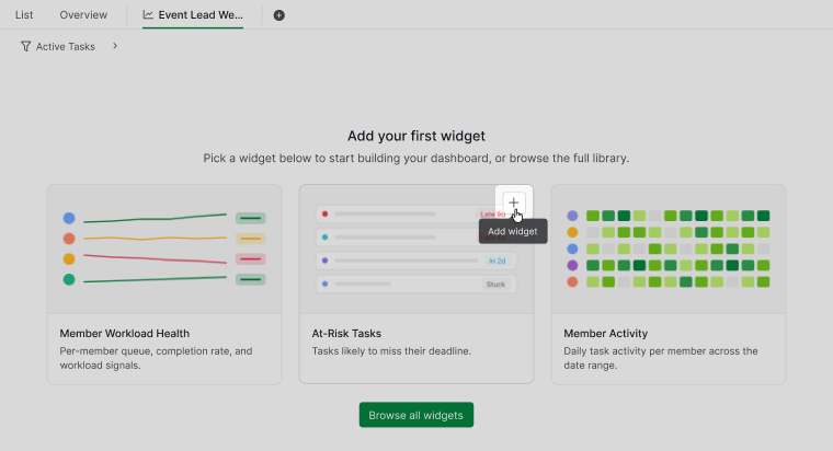 Add a suggested widget in Quire