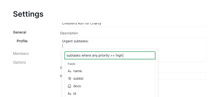 add formulas in project descriptions