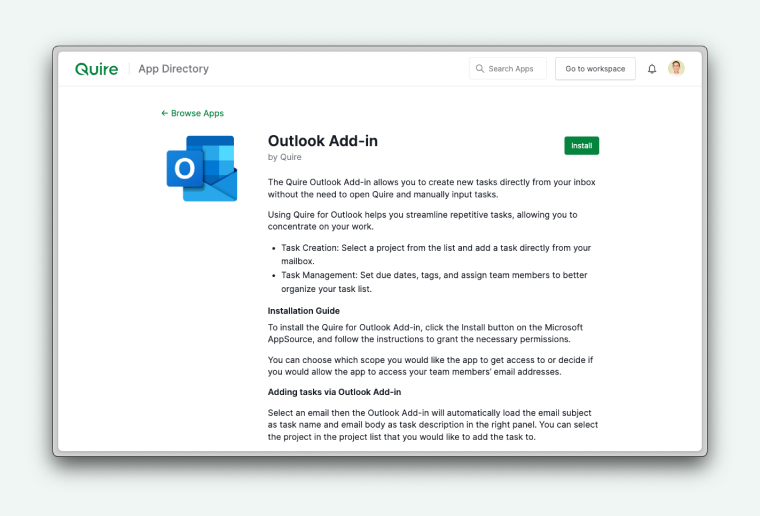 Quire for Outlook Add-in