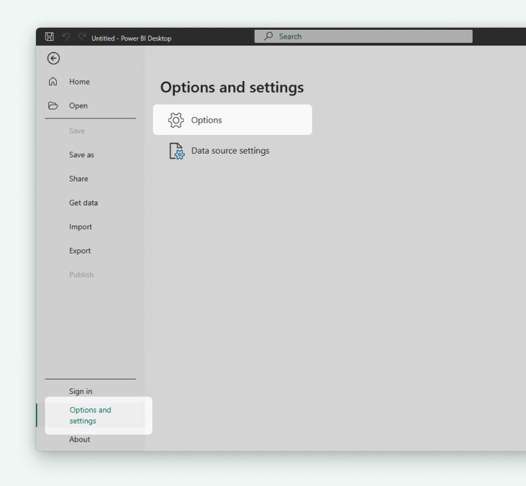 security section in Power BI app