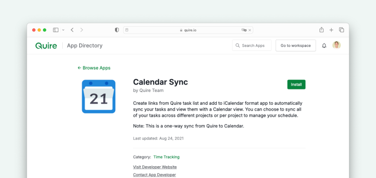 sync with iCal calendar