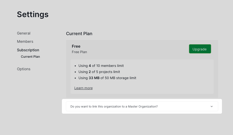 linking master organization