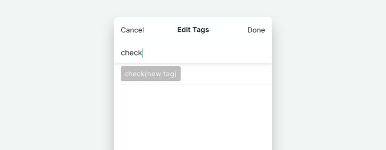 create new tags on mobile app