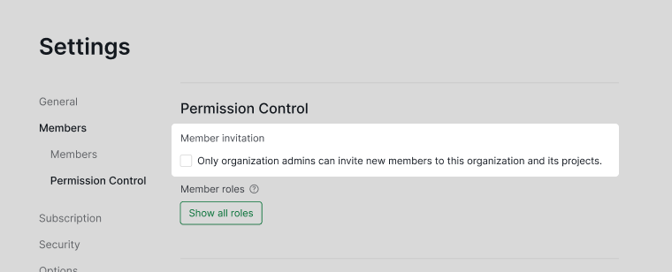 organization member permission control