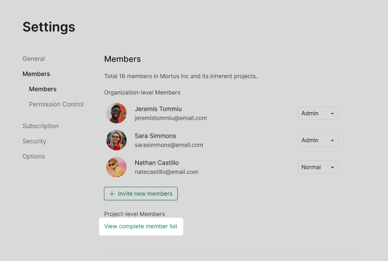 view complete member list