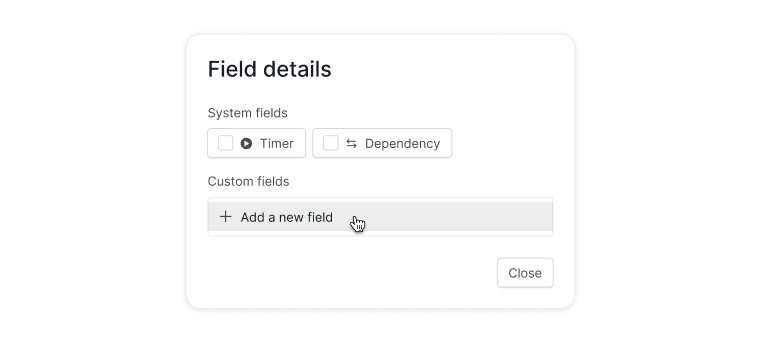 add a new field in edit fields dialog