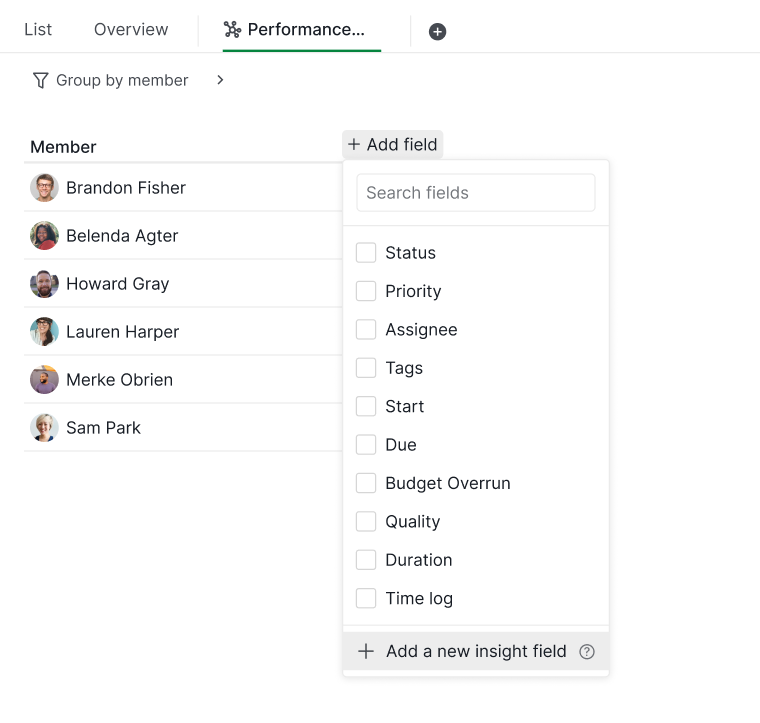 Add a new insight field in Quire