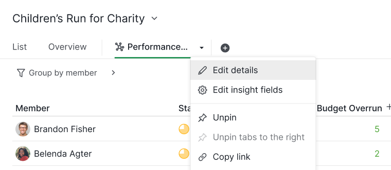 Edit insights in Quire