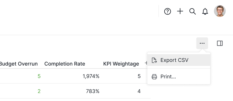 Export insight to CSV in Quire