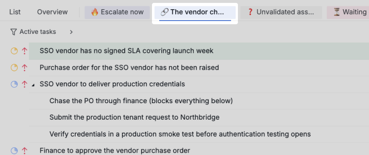 the vendor chain sublist tracing one root cause across three raid categories in quire