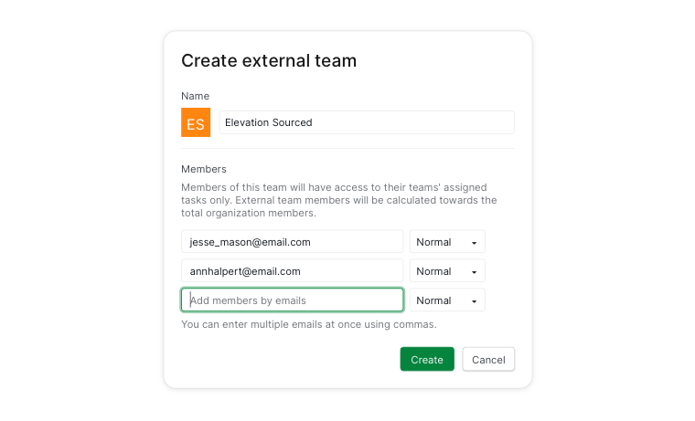 add external team members