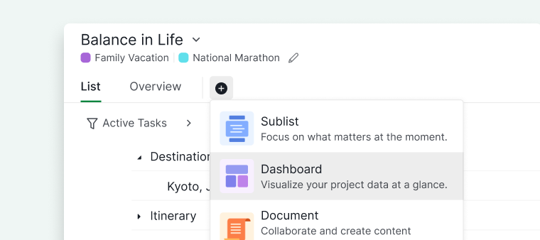 Create a dashboard inside a Smart Folder